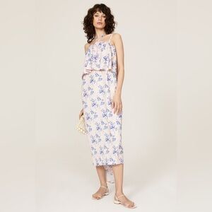 OSMAN Floral Halter Popover Dress